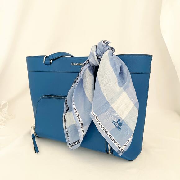 CELINE Vintage Handkerchief Neckerchief Pocket Square Bandana Turban New - Picture 4 of 8